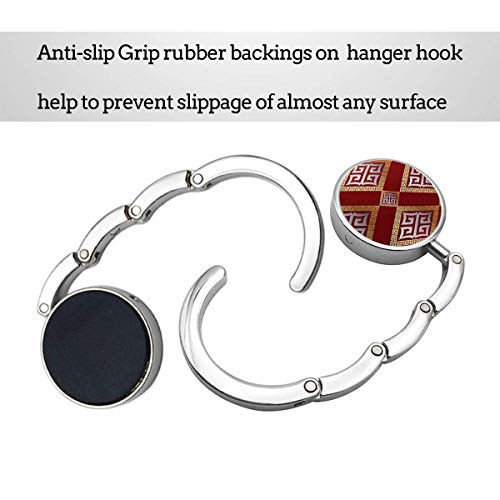 Folding Purse Handbag Hanger,Purse Hook For Car Table,Foldable Handbag Storage Modern Geometric Greek Key Abstract Red Gold Silver d Geometrical Shapes Figures Rhombus Frames Folding Purse Handbag Hanger,Purse Hook For Car Table,Foldable Handbag Storage Modern Geometric Greek Key Abstract Red Gold Silver d Geometrical Shapes Figures Rhombus Frames