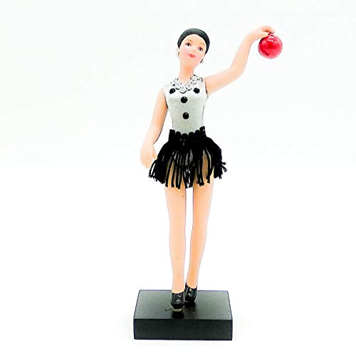 Folk Artesanía Muñeca de colección de Porcelana de 18 cm., Exclusiva edición Gimnasia rítmica con Pelota, Fabricada en España Muñecas. (Oro)