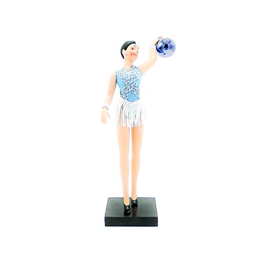 Folk Artesanía Muñeca de colección de Porcelana de 28 cm., Exclusiva edición Gimnasia rítmica con Pelota, Fabricada en España Muñecas. (Oro)