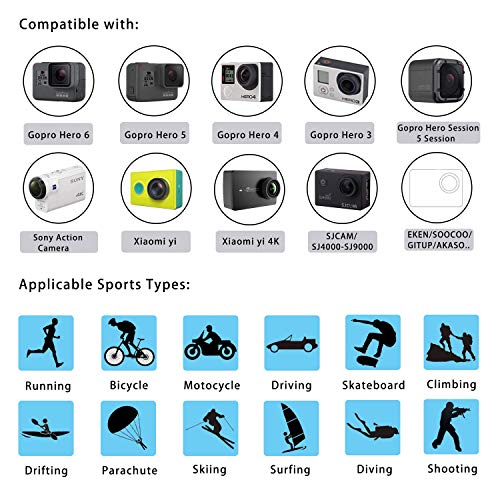 Followsun 52-in-1 Accesorios para Gopro, Accesorios para Cámara de Acción GoPro Hero (2019)/Hero 8 7 6 5 4 Session 3+ 3 2 1 DJI OSMO Pocket AKASO Campark APEMAN Crosstour Sjcam Yi Victure Followsun 52-in-1 Accesorios para Gopro, Accesorios para Cámara de Acción GoPro Hero (2019)/Hero 8 7 6 5 4 Session 3+ 3 2 1 DJI OSMO Pocket AKASO Campark APEMAN Crosstour Sjcam Yi Victure
