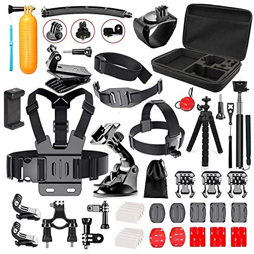 Followsun 52-in-1 Accesorios para Gopro, Accesorios para Cámara de Acción GoPro Hero (2019)/Hero 8 7 6 5 4 Session 3+ 3 2 1 DJI OSMO Pocket AKASO Campark APEMAN Crosstour Sjcam Yi Victure