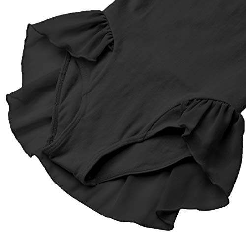 FONLAM Maillot de Ballet Danza para Niña Body Tutú Ballet Vestido Leotardo Maillot Clásico Gimnasia Niña (Negro, 3-4 Años)