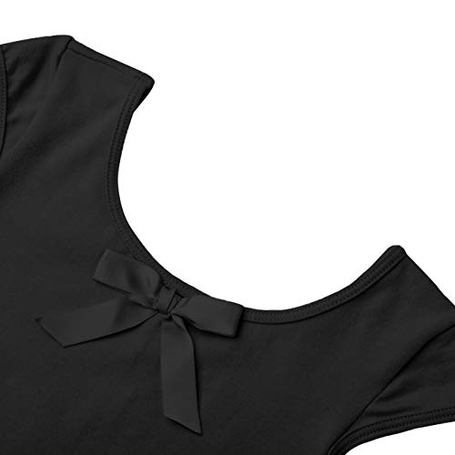 FONLAM Maillot de Ballet Danza para Niña Body Tutú Ballet Vestido Leotardo Maillot Clásico Gimnasia Niña (Negro, 3-4 Años)