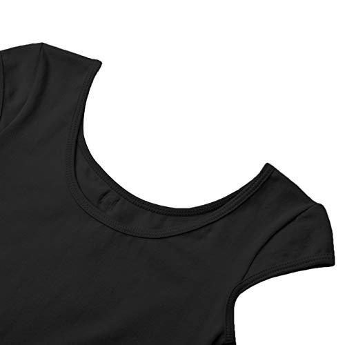 FONLAM Maillot de Ballet Danza para Niña Body Tutú Ballet Vestido Leotardo Maillot Clásico Gimnasia Niña (Negro, 3-4 Años)