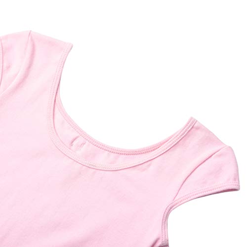 FONLAM Maillot de Ballet Danza para Niña Body Tutú Ballet Vestido Leotardo Maillot Clásico Gimnasia Niña (Rosa, 5-6 Años)