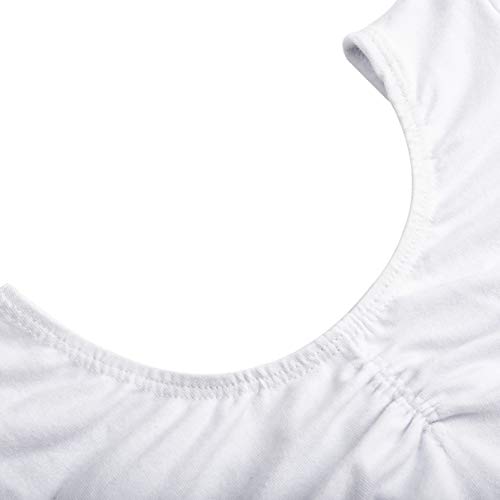 FONLAM Maillot de Ballet Danza para Niña Traje Leotardo Maillot Clásico Gimnasia Manga Larga Actuación Fiesta Niña Invierno Otoño (3 Años, Blanco)