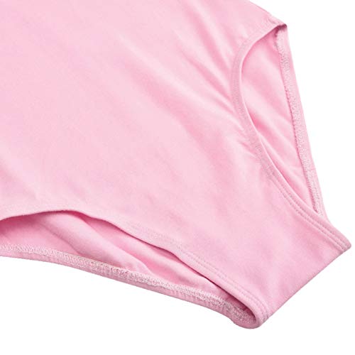 FONLAM Maillot de Ballet Danza para Niña Traje Leotardo Maillot Clásico Gimnasia Manga Larga Actuación Fiesta Niña Invierno Otoño (4-5 Años, Rosa)