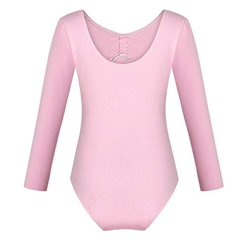 FONLAM Maillot de Ballet Danza para Niña Traje Leotardo Maillot Clásico Gimnasia Manga Larga Actuación Fiesta Niña Invierno Otoño (4-5 Años, Rosa) FONLAM Maillot de Ballet Danza para Niña Traje Leotardo Maillot Clásico Gimnasia Manga Larga Actuación Fiesta Niña Invierno Otoño (4-5 Años, Rosa)
