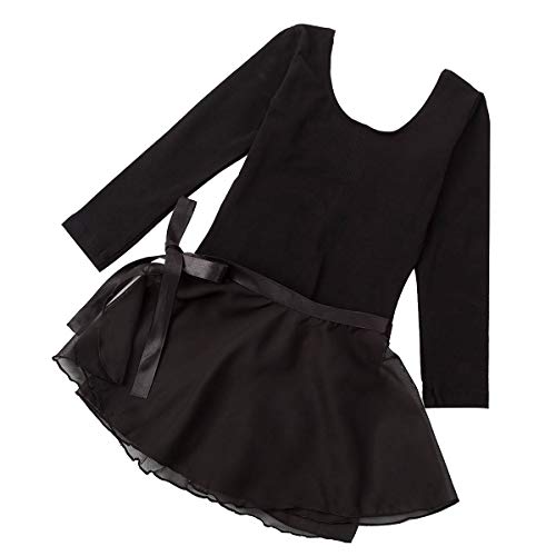 FONLAM Vestido Maillot de Ballet para Niña Conjunto de Dos Piezas Maillot + Falda Danza Gimnasia Ballet Niña (3 Años, Negro)