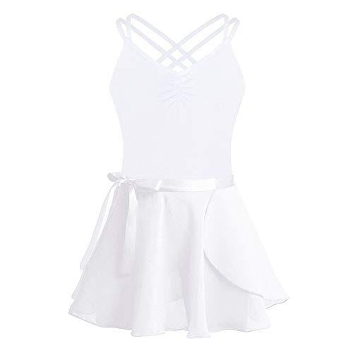 FONLAM Vestido Maillot de Ballet para Niña Conjunto de Dos Piezas Maillot + Falda Danza Gimnasia Ballet Niña (Blanco, 3 años) FONLAM Vestido Maillot de Ballet para Niña Conjunto de Dos Piezas Maillot + Falda Danza Gimnasia Ballet Niña (Blanco, 3 años)