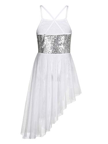 FONLAM Vestido Maillot de Ballet para Niña Vestido Danza Gimnasia Patinaje Tul Tutú Ballet Niña Brillante (Largo Blanco, 6-7 Años) FONLAM Vestido Maillot de Ballet para Niña Vestido Danza Gimnasia Patinaje Tul Tutú Ballet Niña Brillante (Largo Blanco, 6-7 Años)