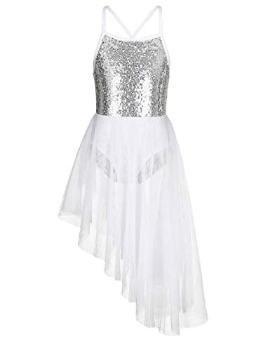 FONLAM Vestido Maillot de Ballet para Niña Vestido Danza Gimnasia Patinaje Tul Tutú Ballet Niña Brillante (Largo Blanco, 6-7 Años) FONLAM Vestido Maillot de Ballet para Niña Vestido Danza Gimnasia Patinaje Tul Tutú Ballet Niña Brillante (Largo Blanco, 6-7 Años)