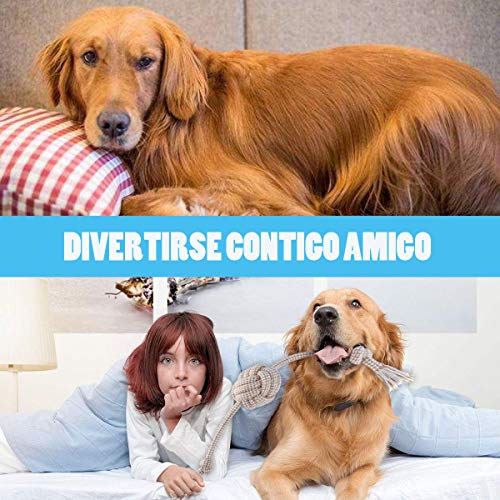 FONPOO Juguetes para Perros,Hecha de Algodón y Cuerda de Nylon Seguro Sano Juguete Interactuar Adecuado para Medianos Juguetes Perros pequeños FONPOO Juguetes para Perros,Hecha de Algodón y Cuerda de Nylon Seguro Sano Juguete Interactuar Adecuado para Medianos Juguetes Perros pequeños