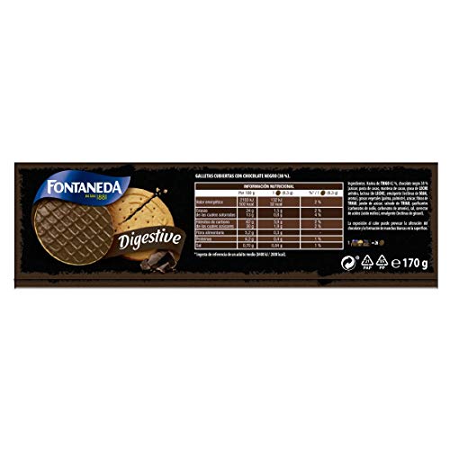 Fontaneda - Digestive Finas Chocolate Negro , 170 g