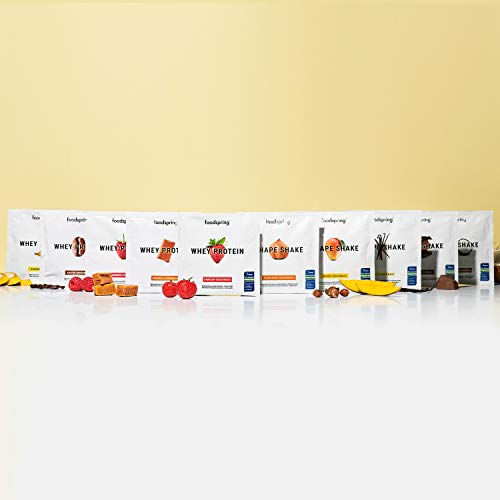 foodspring Muestras de Proteína Whey, Sabores distintos, 10 x 30g, 100% proteína de suero de leche, Proteína en polvo para el desarrollo muscular foodspring Muestras de Proteína Whey, Sabores distintos, 10 x 30g, 100% proteína de suero de leche, Proteína en polvo para el desarrollo muscular