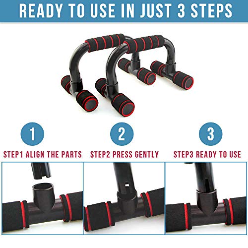 FOOING Soporte para Flexiones Push Up Bars Stand - Barras para Flexiones Gimnasio Ejercicio Formación - para Ejercicios, Gimnasio Equipo de Entrenamiento para Hombres y Mujeres (Rojo) FOOING Soporte para Flexiones Push Up Bars Stand - Barras para Flexiones Gimnasio Ejercicio Formación - para Ejercicios, Gimnasio Equipo de Entrenamiento para Hombres y Mujeres (Rojo)