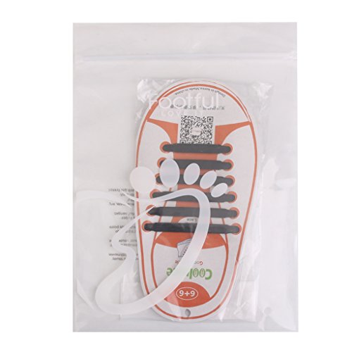 Footful 1 Par Cordones Cuerdas Elástico de Zapatos Silicona Color Negro sin Corbata para Niños Footful 1 Par Cordones Cuerdas Elástico de Zapatos Silicona Color Negro sin Corbata para Niños