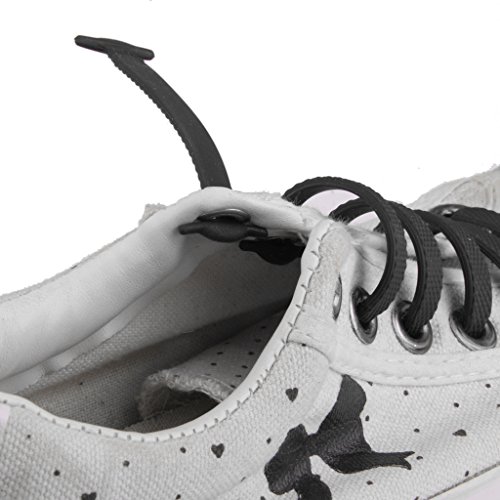Footful 1 Par Cordones Cuerdas Elástico de Zapatos Silicona Color Negro sin Corbata para Niños Footful 1 Par Cordones Cuerdas Elástico de Zapatos Silicona Color Negro sin Corbata para Niños