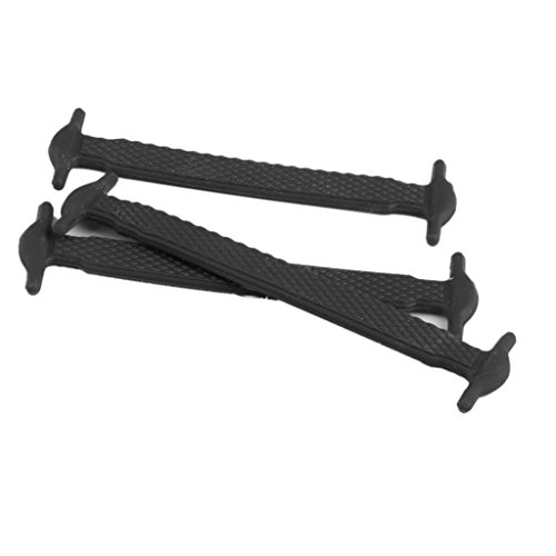 Footful 1 Par Cordones Cuerdas Elástico de Zapatos Silicona Color Negro sin Corbata para Niños Footful 1 Par Cordones Cuerdas Elástico de Zapatos Silicona Color Negro sin Corbata para Niños