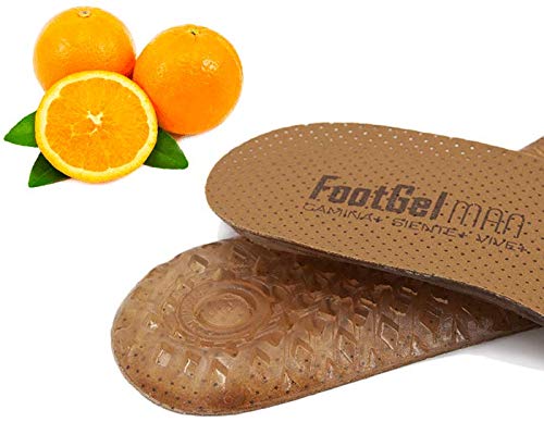 Footgel TP-0602561570345_1152-004 Plantillas Gel Hombre, Naranjo, 43-46