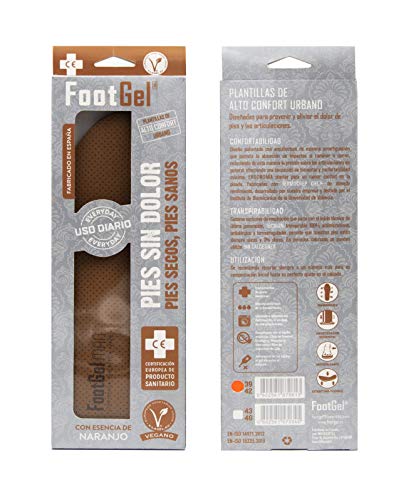 Footgel TP-0602561570345_1152-004 Plantillas Gel Hombre, Naranjo, 43-46 Footgel TP-0602561570345_1152-004 Plantillas Gel Hombre, Naranjo, 43-46