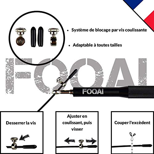 FOQAI - Pack de manoplas Crossfit de piel suave + cuerda de saltar 360 ajustable para hombres, mujeres y niños. Accesorios y guante de musculación, gimnasia y Crossfit, pack de arranque, mejor agarre.