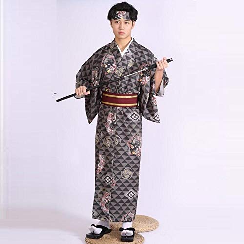 For Hombre Ropa Tradicional Japonesa Samurai Kimono For El Karate Masculino OBI Yukata Kimono Cosplay Tradicional Japonesa Kimonos Zzzb (Color : 3, Size : L)