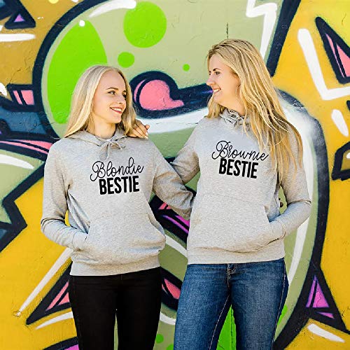 For Love Best Friends Sudadera Brownie Blondie Chica Mejores Amigos Hoodie Suéter Sister Impresión BFF Pullover Sister Hoodie niñas Best Friends Sweater 1 Pieza (Gris-Brownie, M)