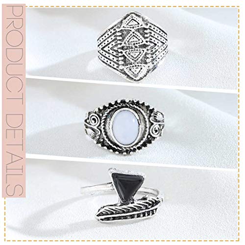 Forall Anillo De Nudillos De Piedras Preciosas De Bohemia Anillos De Plata Juego De Dedos De Cristal Juego De Joyas Retro Vintage Para Mujeres y Niñas Forall Anillo De Nudillos De Piedras Preciosas De Bohemia Anillos De Plata Juego De Dedos De Cristal Juego De Joyas Retro Vintage Para Mujeres y Niñas