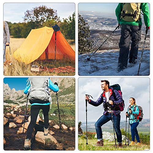 ForceattBastón de Trekking, Dos Bastones de Trekking Plegables Que absorben los Golpes, aleación de Aluminio 7075 Ligera y Duradera, Mango de EVA, Longitud Ajustable, Adecuado para Uso en Exteriores ForceattBastón de Trekking, Dos Bastones de Trekking Plegables Que absorben los Golpes, aleación de Aluminio 7075 Ligera y Duradera, Mango de EVA, Longitud Ajustable, Adecuado para Uso en Exteriores