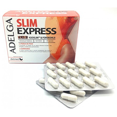 Forskolin puro quemagrasas reforzado + H20Slim potente para atrapa grasas y eliminarlas + Alcachofa + Colina + Aloe vera ADELGA SLIM EXPRESS 60 C. forskholii efecto espress contra el exceso de peso