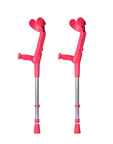 Forta, Muletas 2 uds rojo coral de codo birregulables infantiles, infantil QA-00153/03LOT Forta, Muletas 2 uds rojo coral de codo birregulables infantiles, infantil QA-00153/03LOT