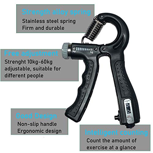 Fortalecedor de Mano, 2 Piezas Ajustables Fortalecedor de Agarre de Mano 10-60KG Fortalecedores de Agarre Kit de Entrenamiento para Entrenamiento Antebrazo, Muñeca, Apretón de Manos Fortalecedor de Mano, 2 Piezas Ajustables Fortalecedor de Agarre de Mano 10-60KG Fortalecedores de Agarre Kit de Entrenamiento para Entrenamiento Antebrazo, Muñeca, Apretón de Manos