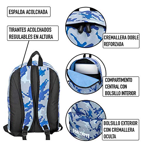 Fortnite - Mochila Camuflaje azul 31 x 43 cm (77080)