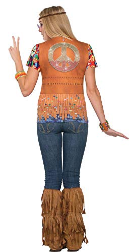 Forum Novelties 77157 Ladies instantánea Hippy Camiseta (UK 10 – 14)