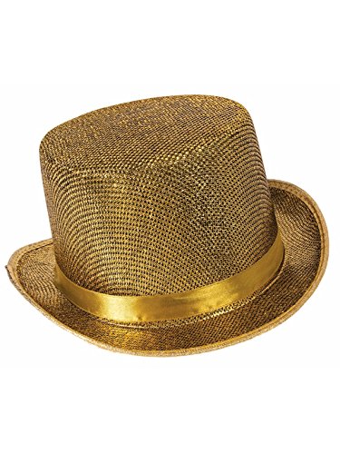 Forum Novelties Sombrero de disfraz de malla con purpurina para hombre adulto -  Dorado -  talla única