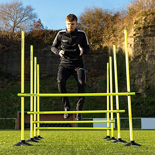FORZA Vallas Ajustables para Entrenamientos de Agilidad & Velocidad | Incluye Palos Slalom & Bases de Goma (Vallas 1,2m con Bases)