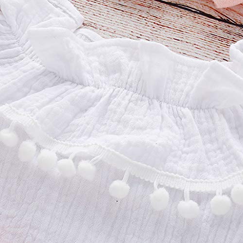 Fossen 2020 Conjunto de 3 Piezas Verano Ropa Bebe Niña Monos de Volantes con Borla + Pantalón Corto + Banda de Pelo para 0-24 Meses Recien Nacido Bebé Fossen 2020 Conjunto de 3 Piezas Verano Ropa Bebe Niña Monos de Volantes con Borla + Pantalón Corto + Banda de Pelo para 0-24 Meses Recien Nacido Bebé