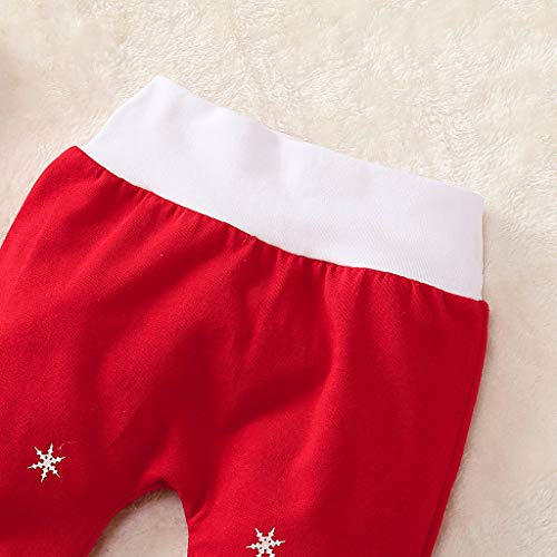 Fossen Kids - Pijamas Casero de Recién Nacido Bebé Navidad, Sudadera Tops Impresión de Santa Claus + Pantalon + Sombrero 3 PC