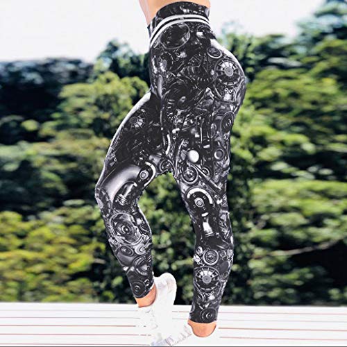 Fossen MuRope Pantalones Mujer Pitillo Slim Sexy Energizado con Estampado de Maquinaria Elegante - Pantalon para Modelar el Cuerpo - Pantalon Yoga Mujer Gimnasio Entrenamiento