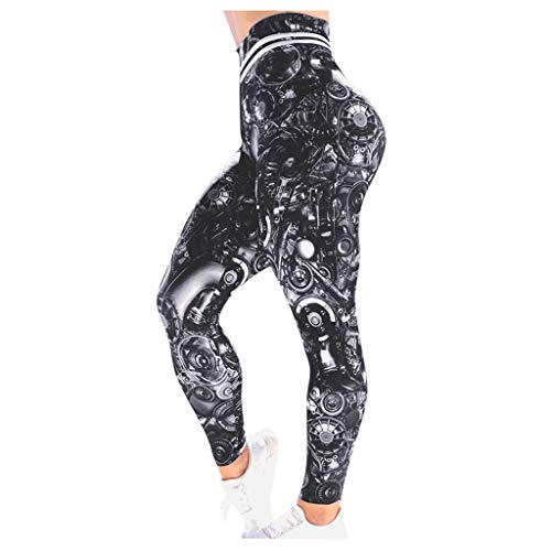 Fossen MuRope Pantalones Mujer Pitillo Slim Sexy Energizado con Estampado de Maquinaria Elegante - Pantalon para Modelar el Cuerpo - Pantalon Yoga Mujer Gimnasio Entrenamiento