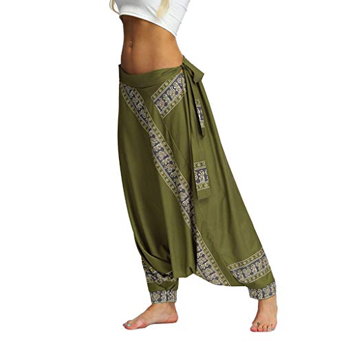 Fossen Pantalones Hippies Mujer Disfraz Primavera y Verano 2019 Suelto Bohemios┃Tailandia Mono Pantalone Elasticos con Estampado Floral┃ Casual Pant para Estilo Informal,Yoga,Banquete Fossen Pantalones Hippies Mujer Disfraz Primavera y Verano 2019 Suelto Bohemios┃Tailandia Mono Pantalone Elasticos con Estampado Floral┃ Casual Pant para Estilo Informal,Yoga,Banquete