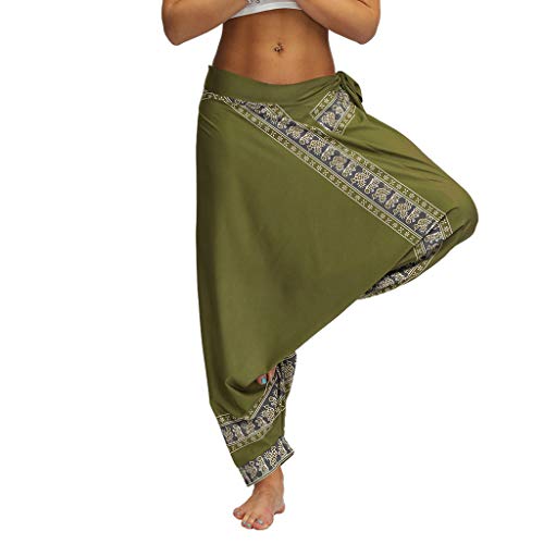 Fossen Pantalones Hippies Mujer Disfraz Primavera y Verano 2019 Suelto Bohemios┃Tailandia Mono Pantalone Elasticos con Estampado Floral┃ Casual Pant para Estilo Informal,Yoga,Banquete Fossen Pantalones Hippies Mujer Disfraz Primavera y Verano 2019 Suelto Bohemios┃Tailandia Mono Pantalone Elasticos con Estampado Floral┃ Casual Pant para Estilo Informal,Yoga,Banquete