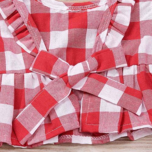 Fossen Ropa Bebe Niña Verano Recien Nacido Bebé Tops de Cuadros Y Caqueros Corto con Banda de Pelo (18 Meses, Rojo) Fossen Ropa Bebe Niña Verano Recien Nacido Bebé Tops de Cuadros Y Caqueros Corto con Banda de Pelo (18 Meses, Rojo)