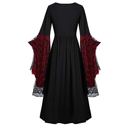 Fossenfeliz Disfraz de Reina Gótico Elegante de Encajes- Vestido de Mujeres Halloween Realista - Falda Larga de Diosa del Temperamento de Fiesta de Mascarada Fossenfeliz Disfraz de Reina Gótico Elegante de Encajes- Vestido de Mujeres Halloween Realista - Falda Larga de Diosa del Temperamento de Fiesta de Mascarada