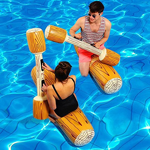 Fossenlea Canoa Hinchable Inflable Fila Flotante Juguetes de Piscina Adultos Niño Juegos de Deportes Acuáticos Registro de Balsas para Flotar Juguetes (2PC)