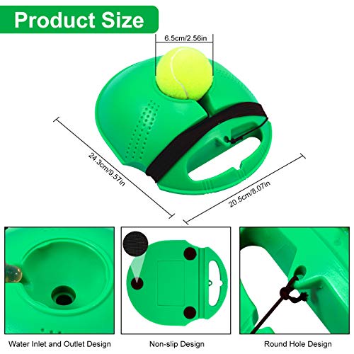 Fostoy Entrenador de Tenis, Tennis Trainer Set Trainer Baseboard con 3 Bolas de Rebote, Entrenamiento de Tenis para Entrenamiento en Solitario Niños Adultos Jugador Principiante (Verde)