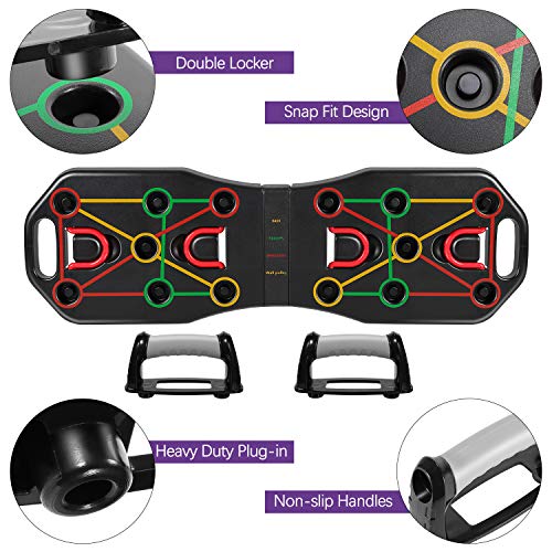 Fostoy Push Up Rack Board, 9 en 1 Push Up Tablero Plegable y Multifuncional Equipo de Fitness con Bandas de Resistencia para Hombres Mujeres Entrenamiento Muscular Gimnasio Hogar Fostoy Push Up Rack Board, 9 en 1 Push Up Tablero Plegable y Multifuncional Equipo de Fitness con Bandas de Resistencia para Hombres Mujeres Entrenamiento Muscular Gimnasio Hogar