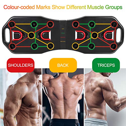 Fostoy Push Up Rack Board, 9 en 1 Push Up Tablero Plegable y Multifuncional Equipo de Fitness con Bandas de Resistencia para Hombres Mujeres Entrenamiento Muscular Gimnasio Hogar Fostoy Push Up Rack Board, 9 en 1 Push Up Tablero Plegable y Multifuncional Equipo de Fitness con Bandas de Resistencia para Hombres Mujeres Entrenamiento Muscular Gimnasio Hogar