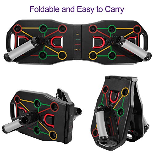 Fostoy Push Up Rack Board, 9 en 1 Push Up Tablero Plegable y Multifuncional Equipo de Fitness con Bandas de Resistencia para Hombres Mujeres Entrenamiento Muscular Gimnasio Hogar Fostoy Push Up Rack Board, 9 en 1 Push Up Tablero Plegable y Multifuncional Equipo de Fitness con Bandas de Resistencia para Hombres Mujeres Entrenamiento Muscular Gimnasio Hogar